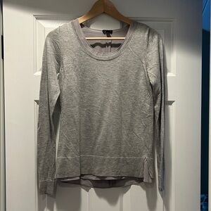 Ann Taylor Light Gray Long Sleeve Top
